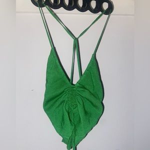Green crop top from Garage. Size XS